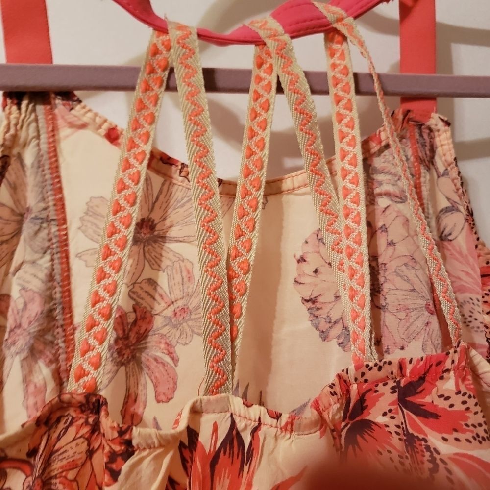 14 Maaji Orange Tan Hawaiian Floral blouse - Picture 3 of 6